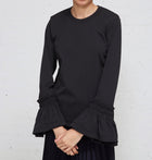 Comme des Garcons Black Shirt with Ruffle Cuffs - L