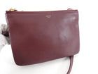 Celine Small Burgundy Leather Trio Crossbody Bag