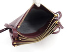 Celine Small Burgundy Leather Trio Crossbody Bag