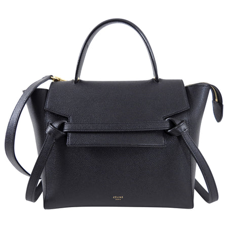 Celine Micro Grained Black Leather Belt Bag