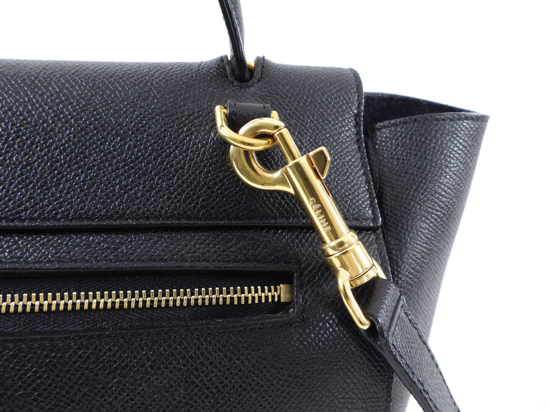 Celine Micro Grained Black Leather Belt Bag – I MISS YOU VINTAGE
