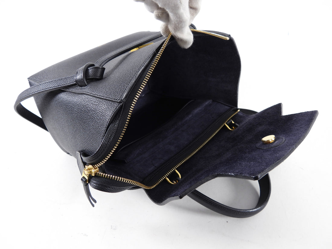 Celine Micro Grained Black Leather Belt Bag