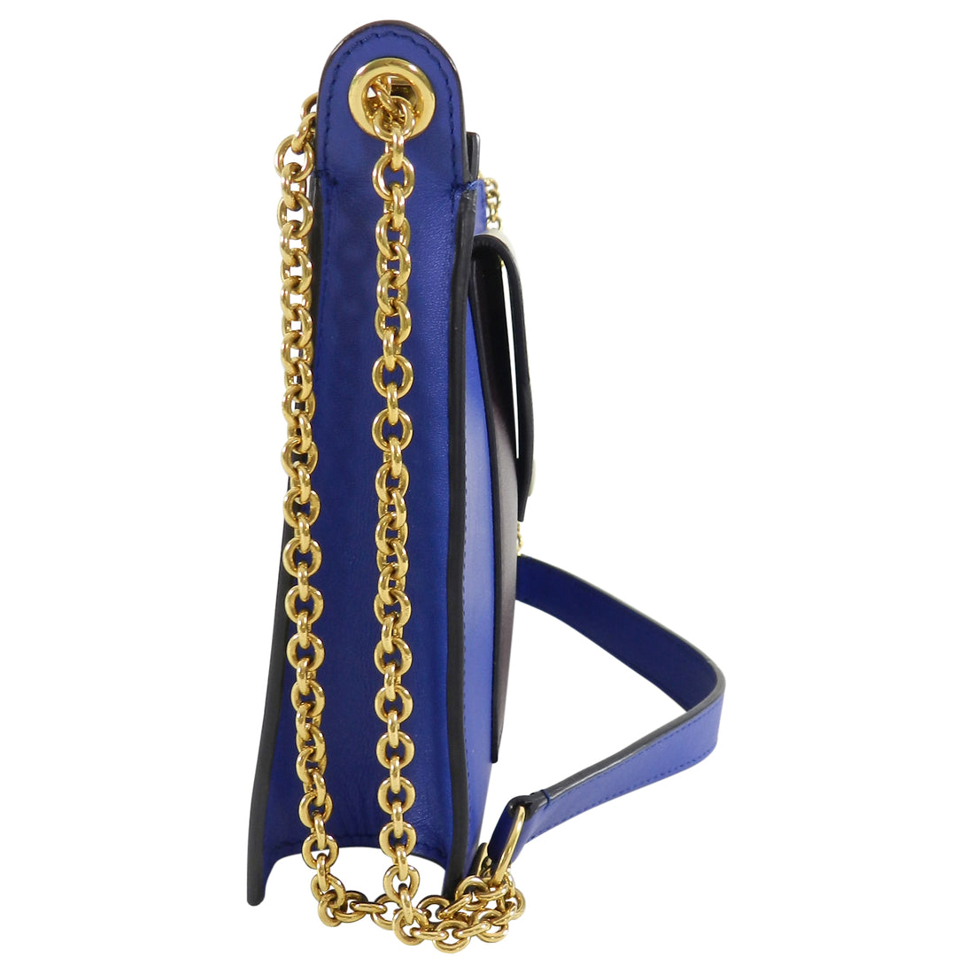 Celine Tricolor Blue Burgundy Taupe Bag with Pocket