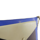 Celine Tricolor Blue Burgundy Taupe Bag with Pocket
