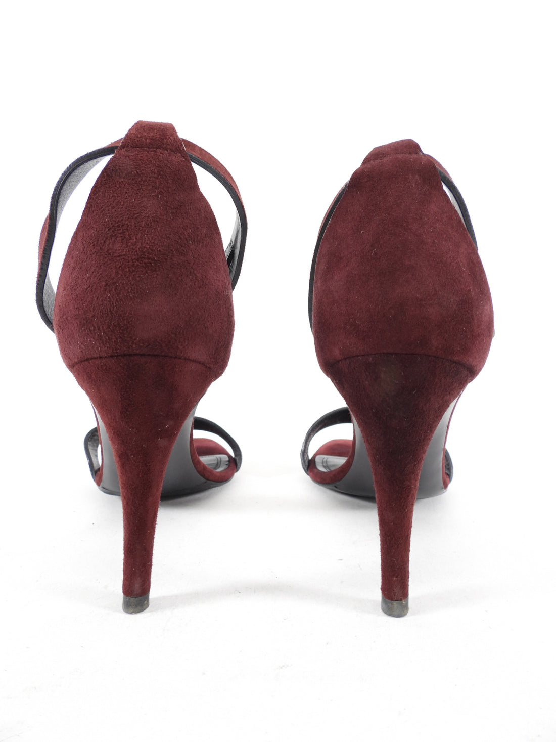 Celine Burgundy Suede High Heel Sandals - 39.5 (9.5)