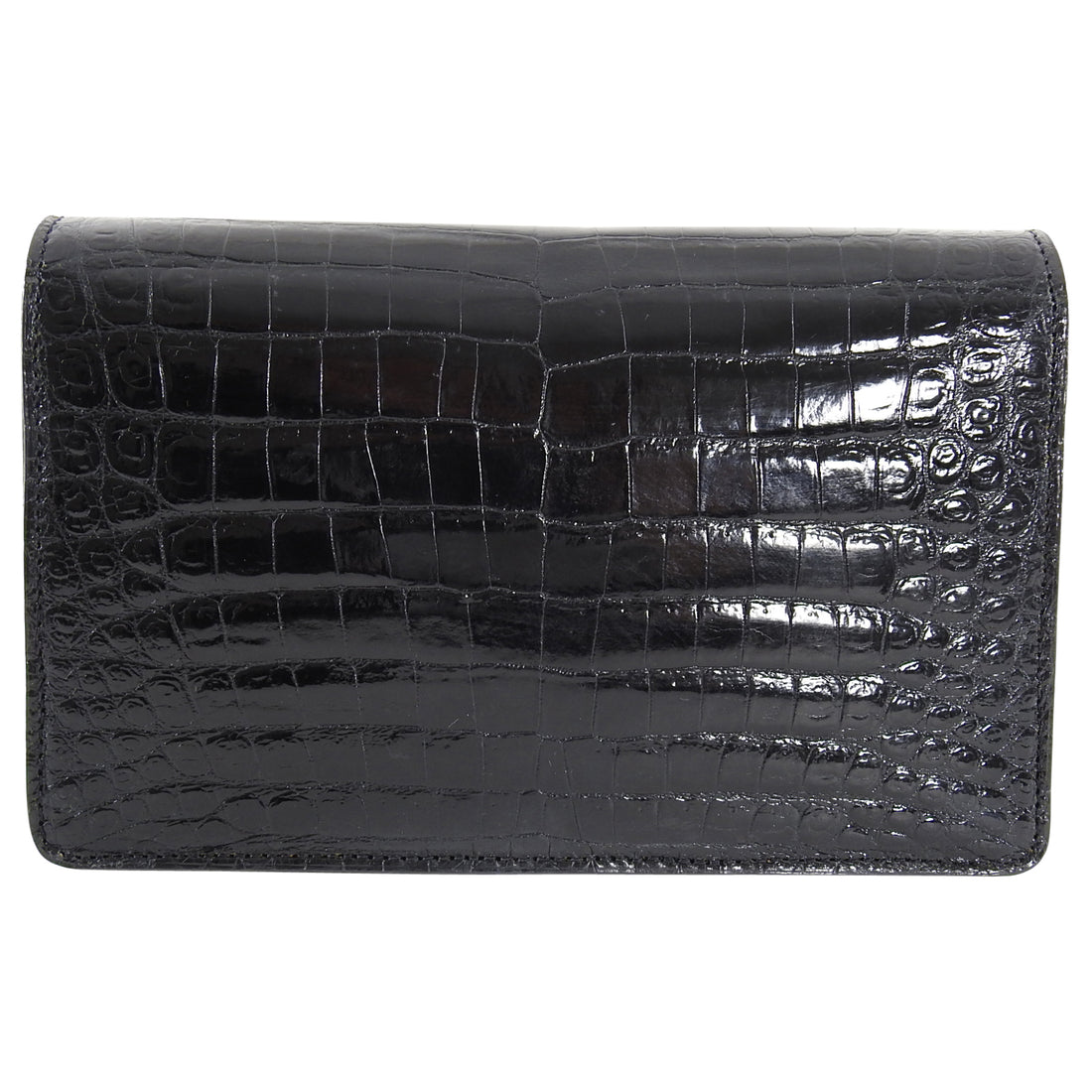 Celine Vintage 1980’s Black Crocodile Box Shoulder Bag