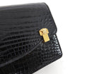 Celine Vintage 1980’s Black Crocodile Box Shoulder Bag