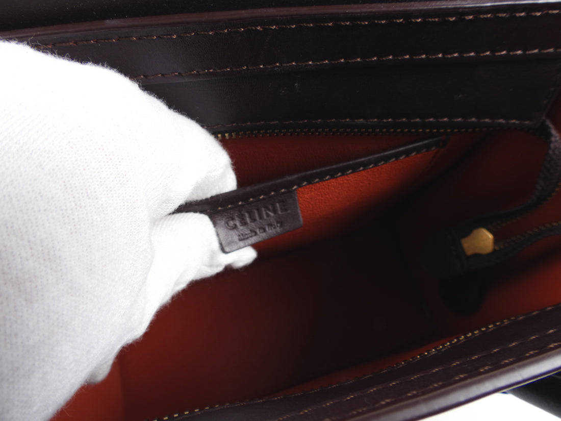 Céline Tri-Color Leather Nano Luggage Tote Crossbody Bag