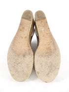 Celine Tan Leather Espadrille Wedge Sandals - 40