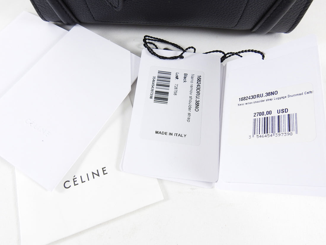 Celine Black Nano Mini Crossbody Phantom Luggage Tote Bag