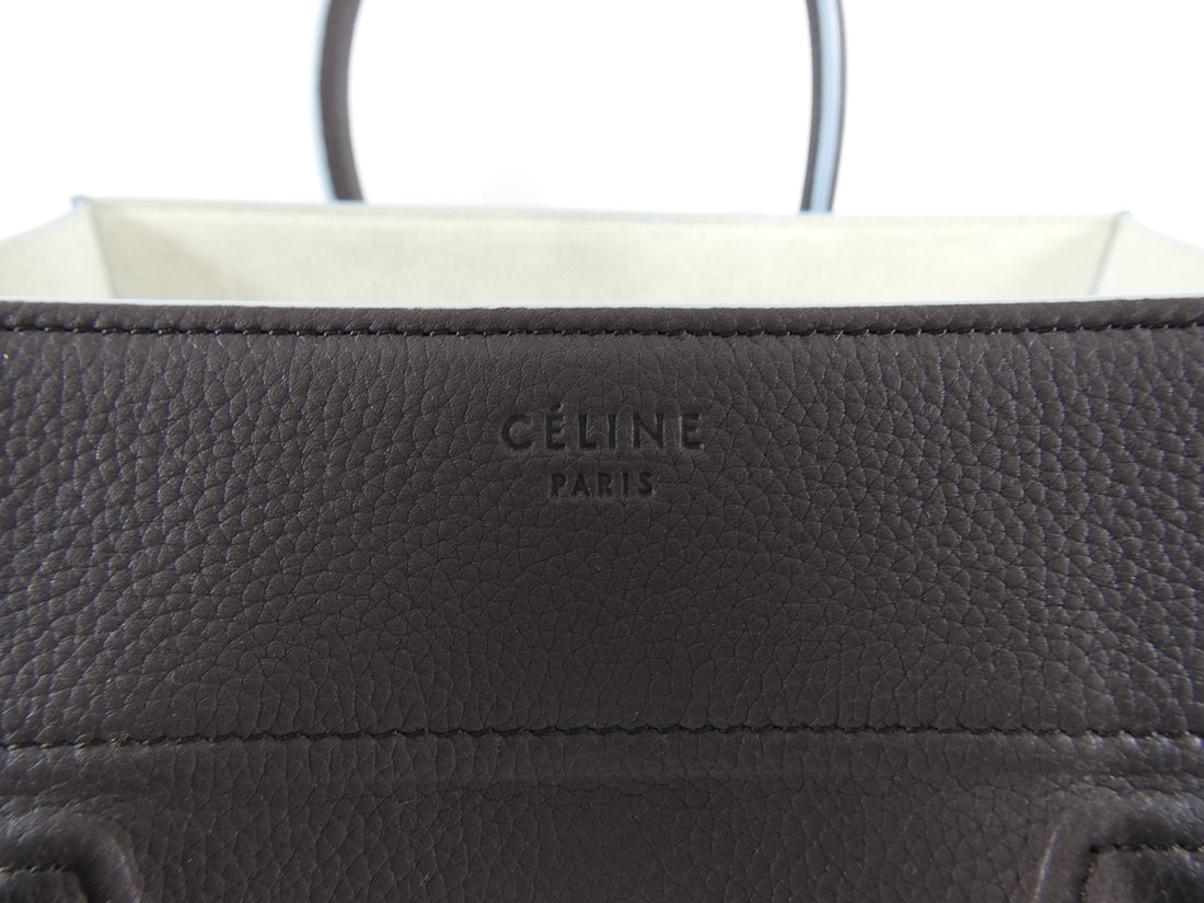 Celine Charcoal Grey and Blue Medium Phantom Tote Bag New