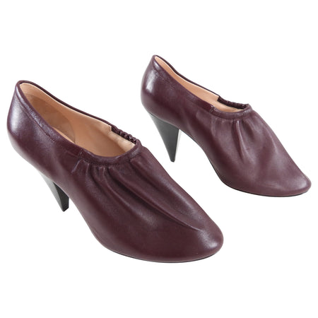 Celine Burgundy Leather Elastic Pumps - 38 (USA 7.5)