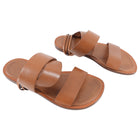Celine Tan Leather Wrap Tie Flat Sandals - 37