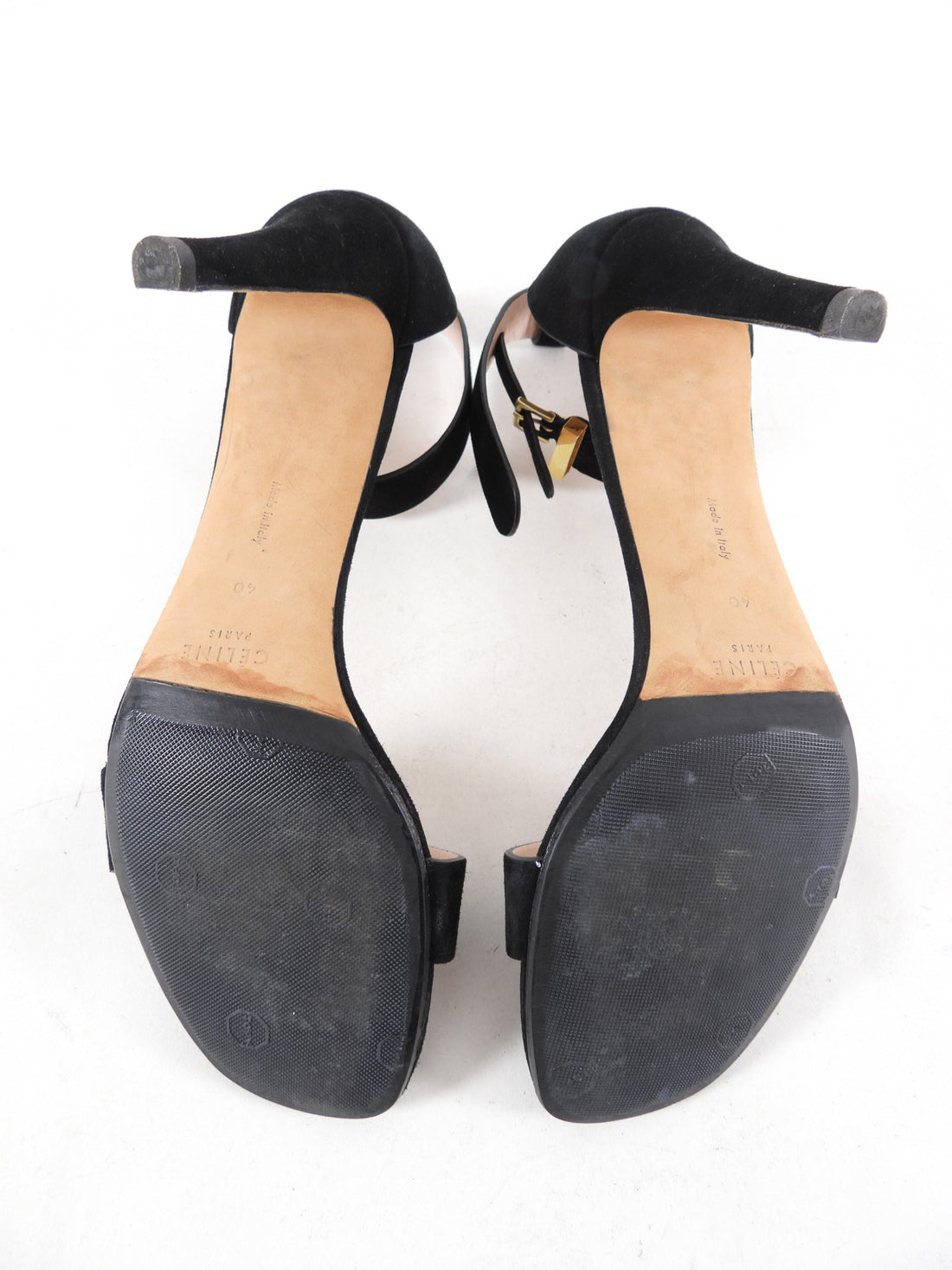 Celine Black Suede 95mm High Heel Sandals - 40 (9.5)