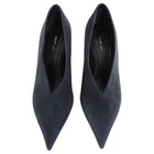 Celine V-Neck Black Suede Pointed Pumps Heels - 37
