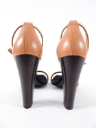 Celine Phoebe Philo Tan Leather and Black Sandals - 7.5