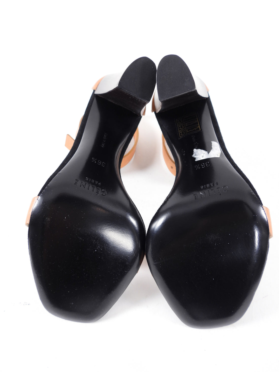 Celine Phoebe Philo Tan Leather and Black Sandals - 7.5