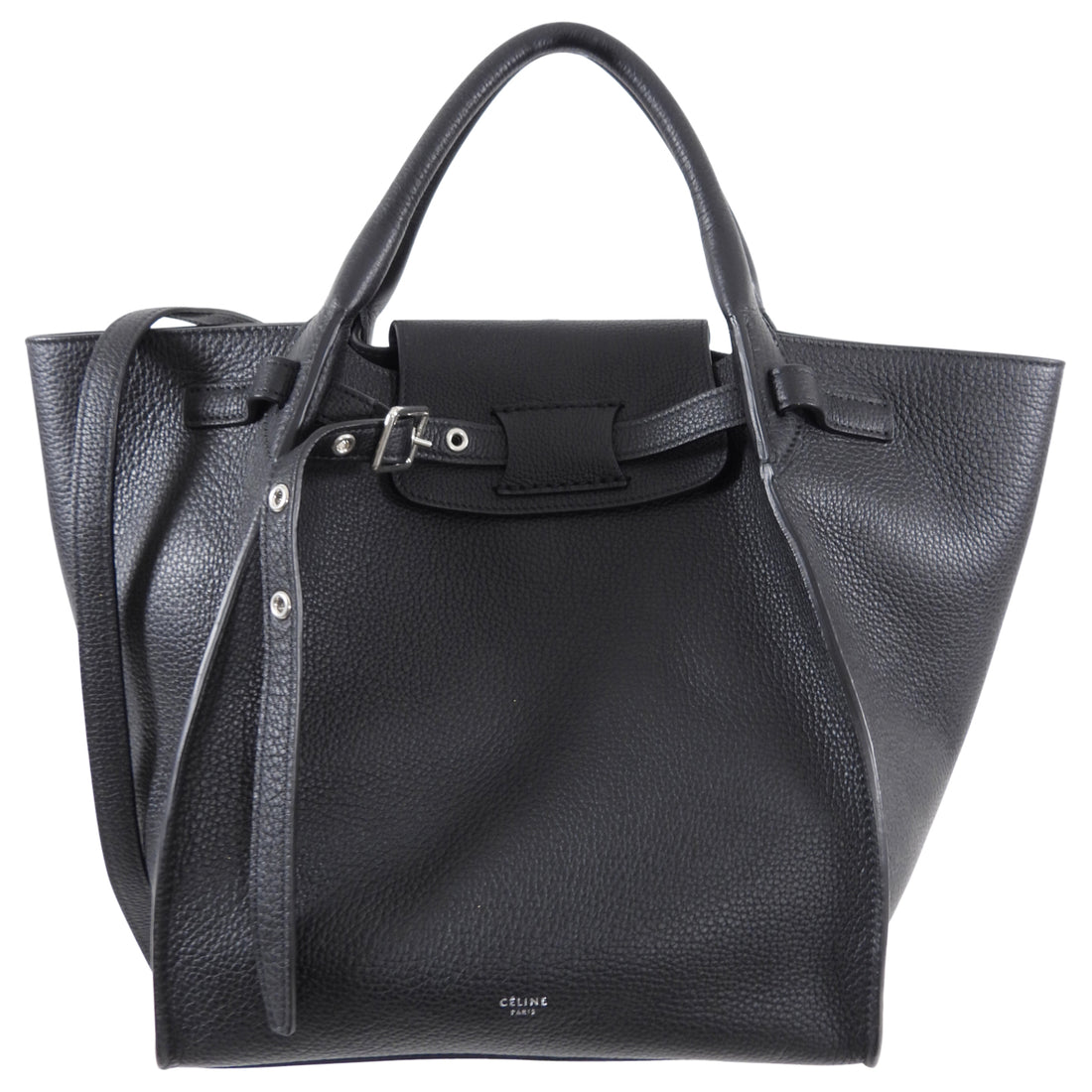 Celine Black Leather Small Big Bag Tote Bag