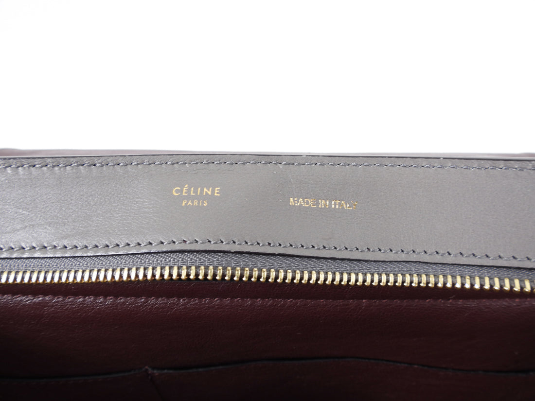 Celine Trapeze Medium Taupe Leather and Suede Bag