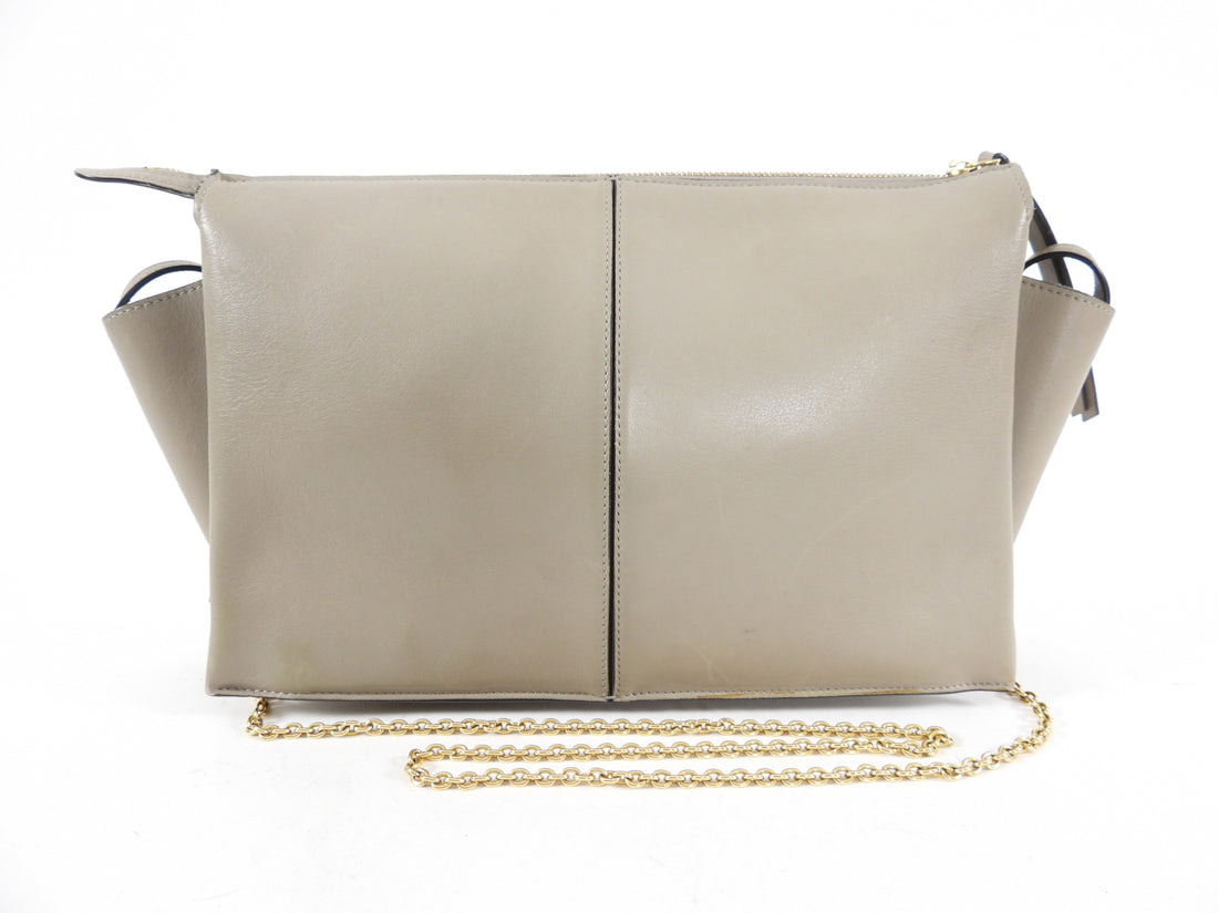 Celine Taupe Trifold Clutch Chain Bag