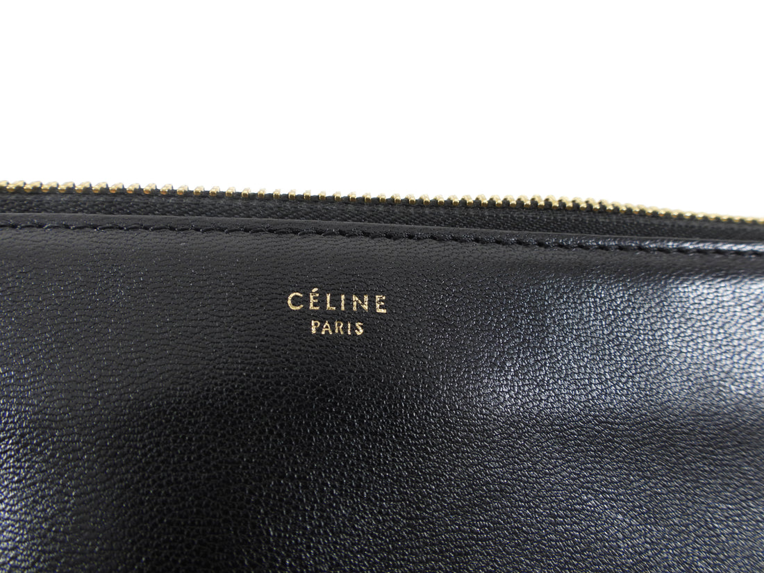 Celine Black Leather Trio Crossbody Bag