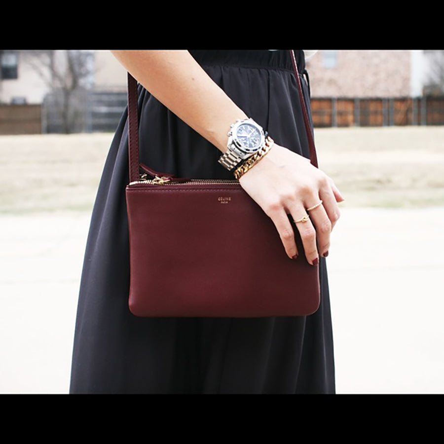 Celine trio burgundy Clearance