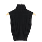 Chanel 02P Vintage Black Cable Knit Sleeveless Sweater Vest - FR34 / XS