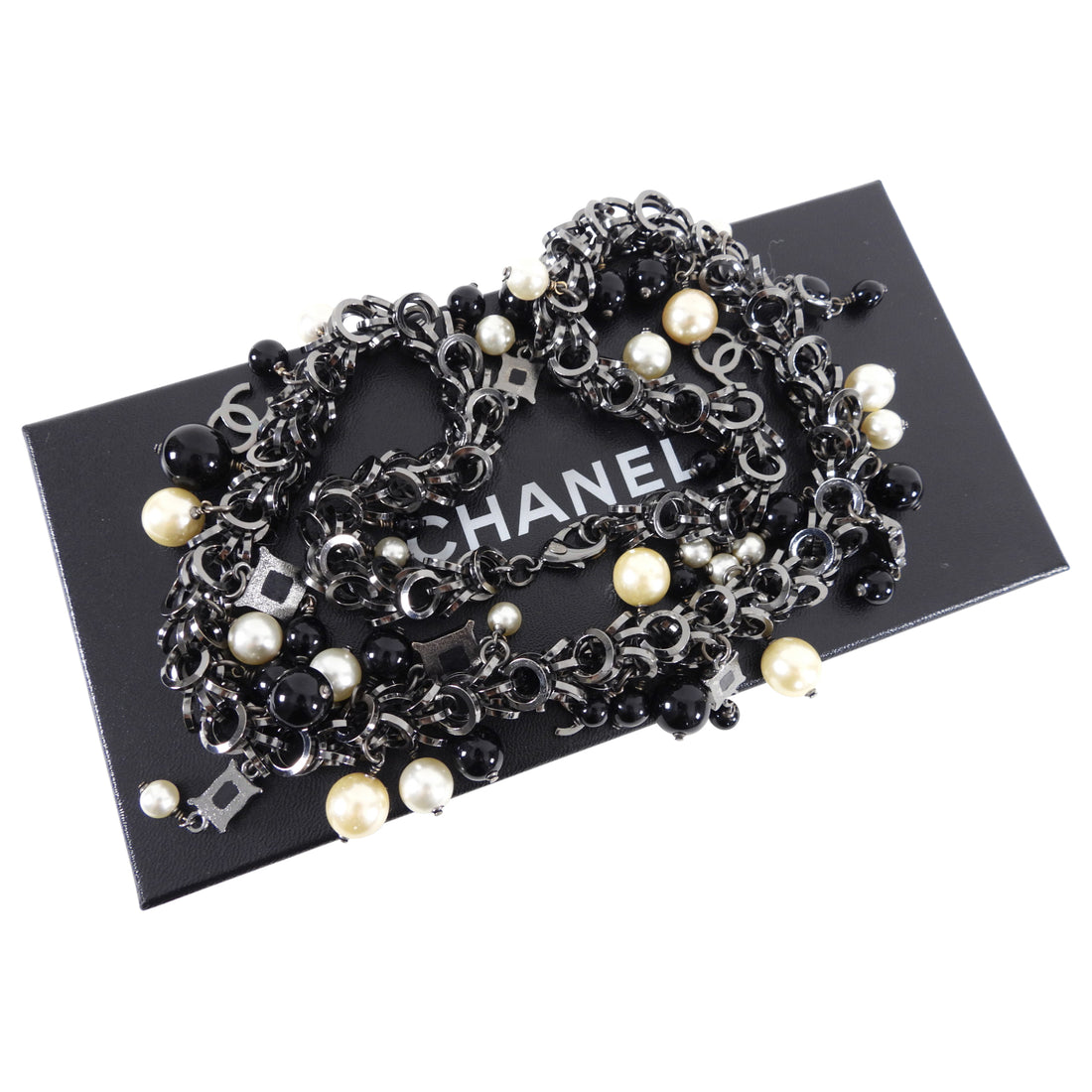 Chanel Pearl Charm Necklace 17 Inch