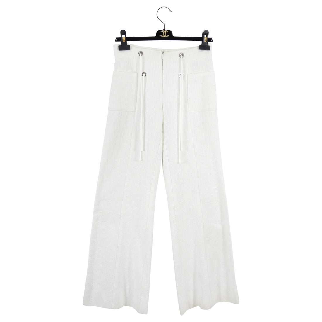 Chanel 07C Ivory Cotton Wide Leg Sailor Style Pants - FR36 / USA 2/4