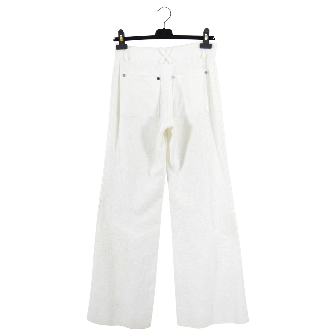 Chanel 07C Ivory Cotton Wide Leg Sailor Style Pants - FR36 / USA 2/4