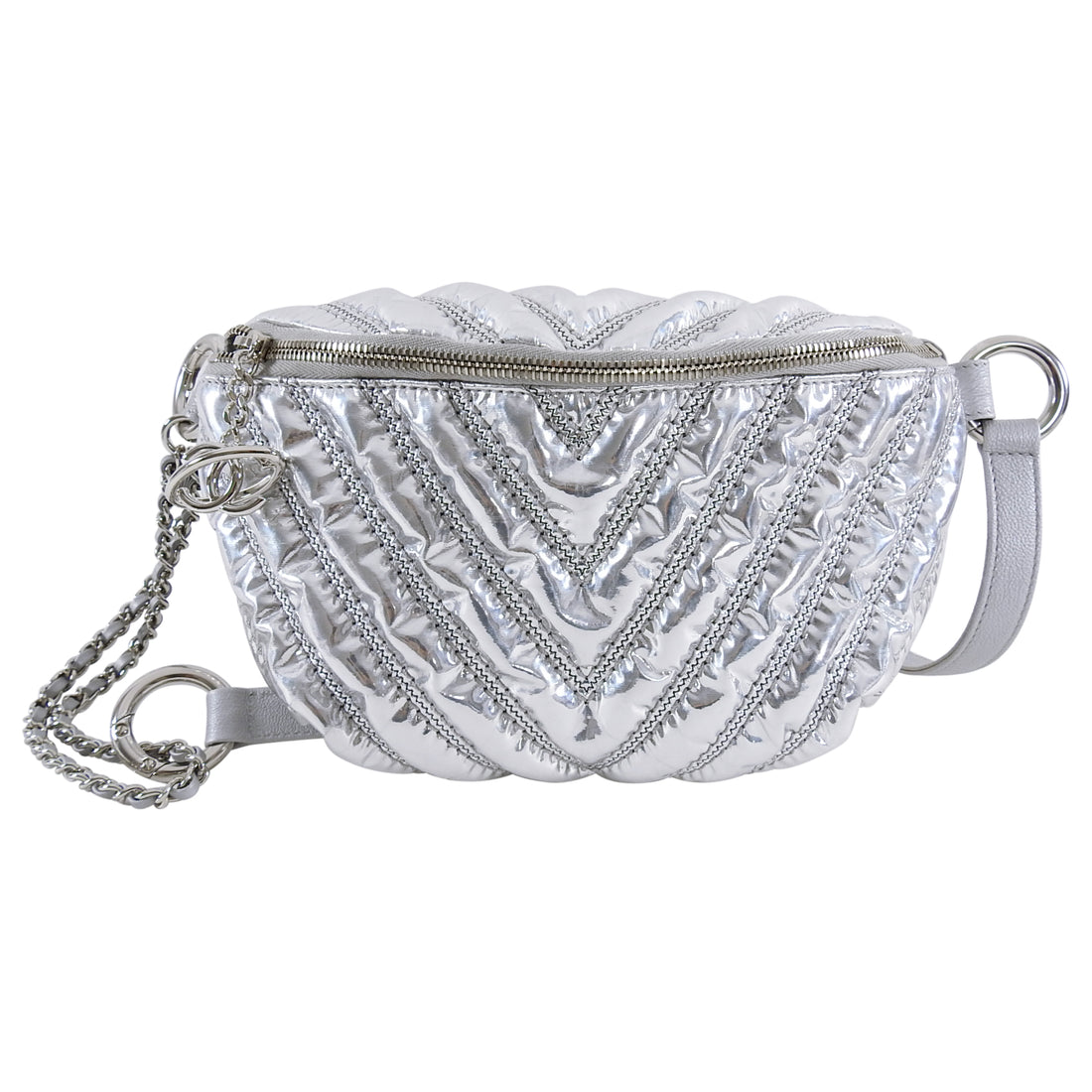 Chanel Silver Mini Twin Classic Flap Belt Bag (ORXZ) 144010016417 RP/S –  Max Pawn
