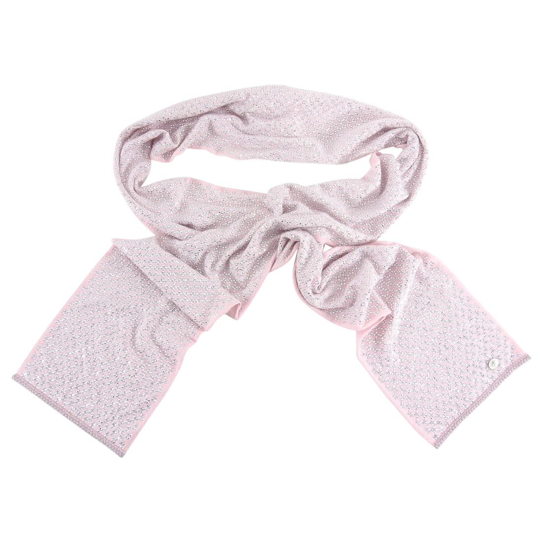 Chanel 17A Pink and Silver Strass Long Angora Scarf