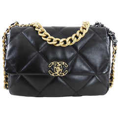 Chanel Black Quilted Leather 19 Chain Flap Bag – I MISS YOU