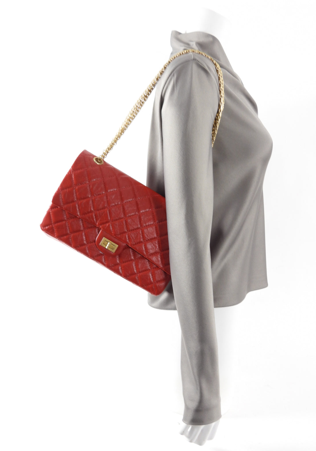 Chanel 2.55 Reissue 226 Large Red Aged Calfskin GHW Flap Bag