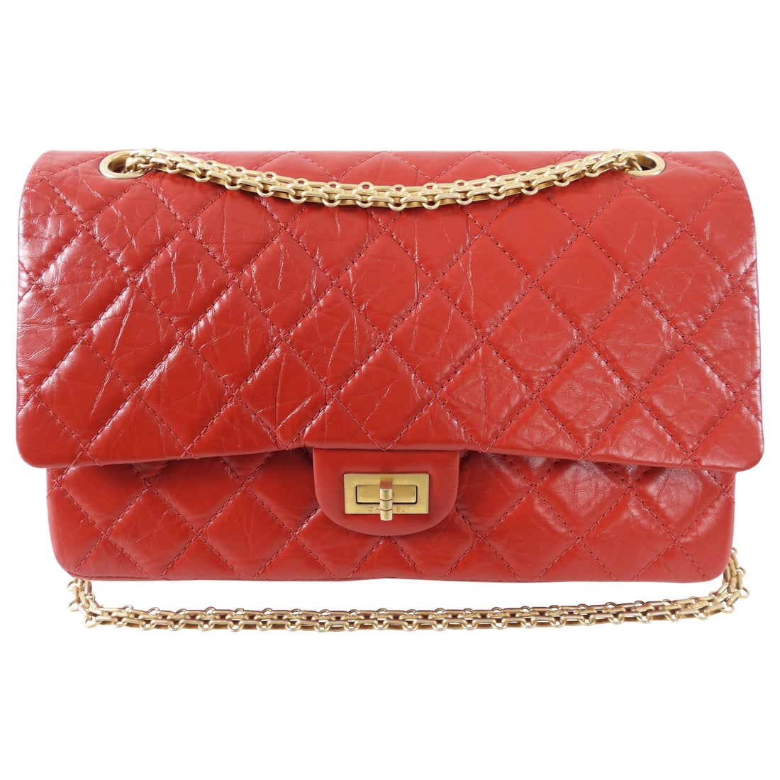 Chanel 2.55 Reissue 226 Large Red Aged Calfskin GHW Flap Bag