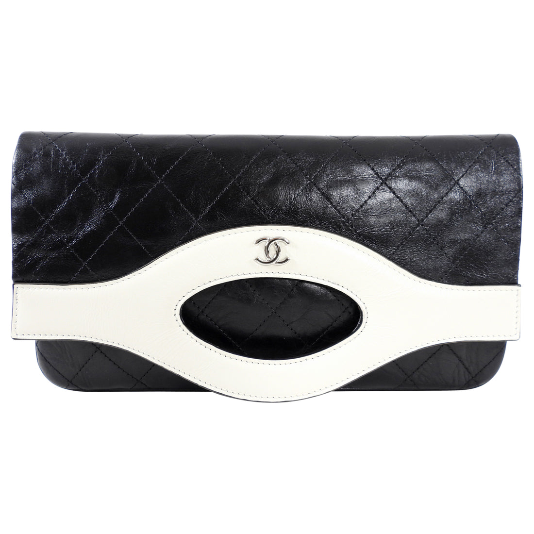 Chanel Small Black and White Quilted  31 Clutch Bag