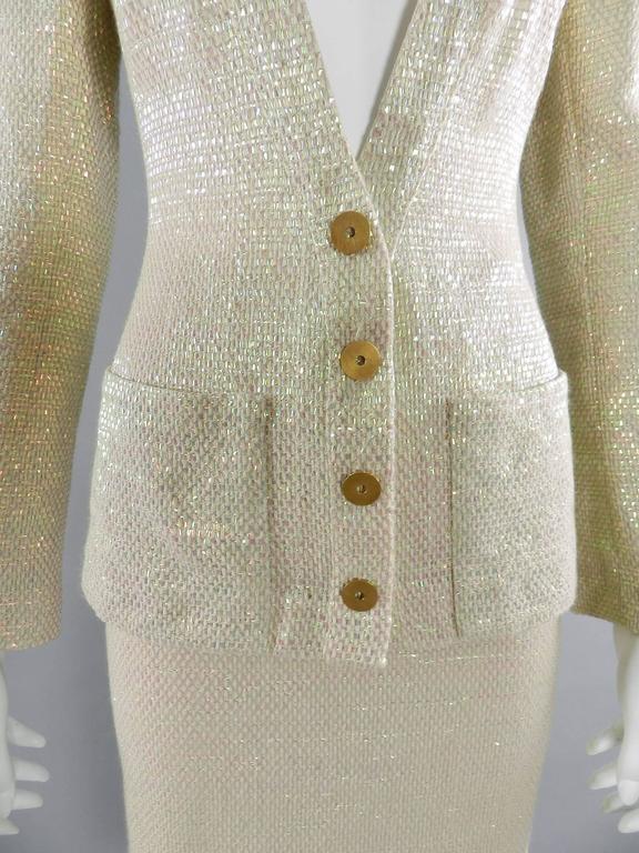 Chanel Spring 1999 Haute Couture Runway Shimmer Suit