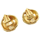 Chanel Vintage 1994 Gold CC Round Clip Earrings
