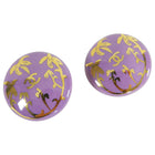 Chanel Vintage 1997 Purple Ceramic Palm Tree Button Earrings
