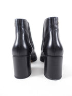 Chanel Black Smooth Leather Block Heel Ankle Boots - 37
