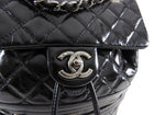 Chanel Black Glazed Calfskin Mountain Quilt Small Backpack Bag