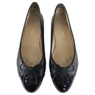 Chanel Black Ballet Flats with Patent Cap Toe - 39.5