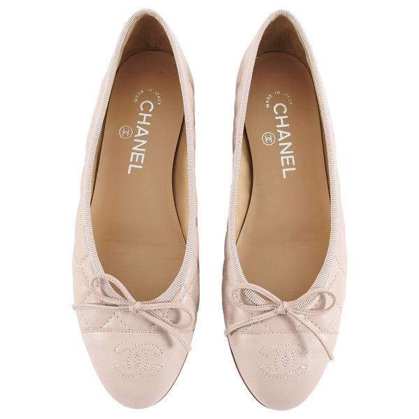Chanel Nude Quilt CC Cap Toe Ballet Flat Shoes - 37 – I MISS YOU VINTAGE
