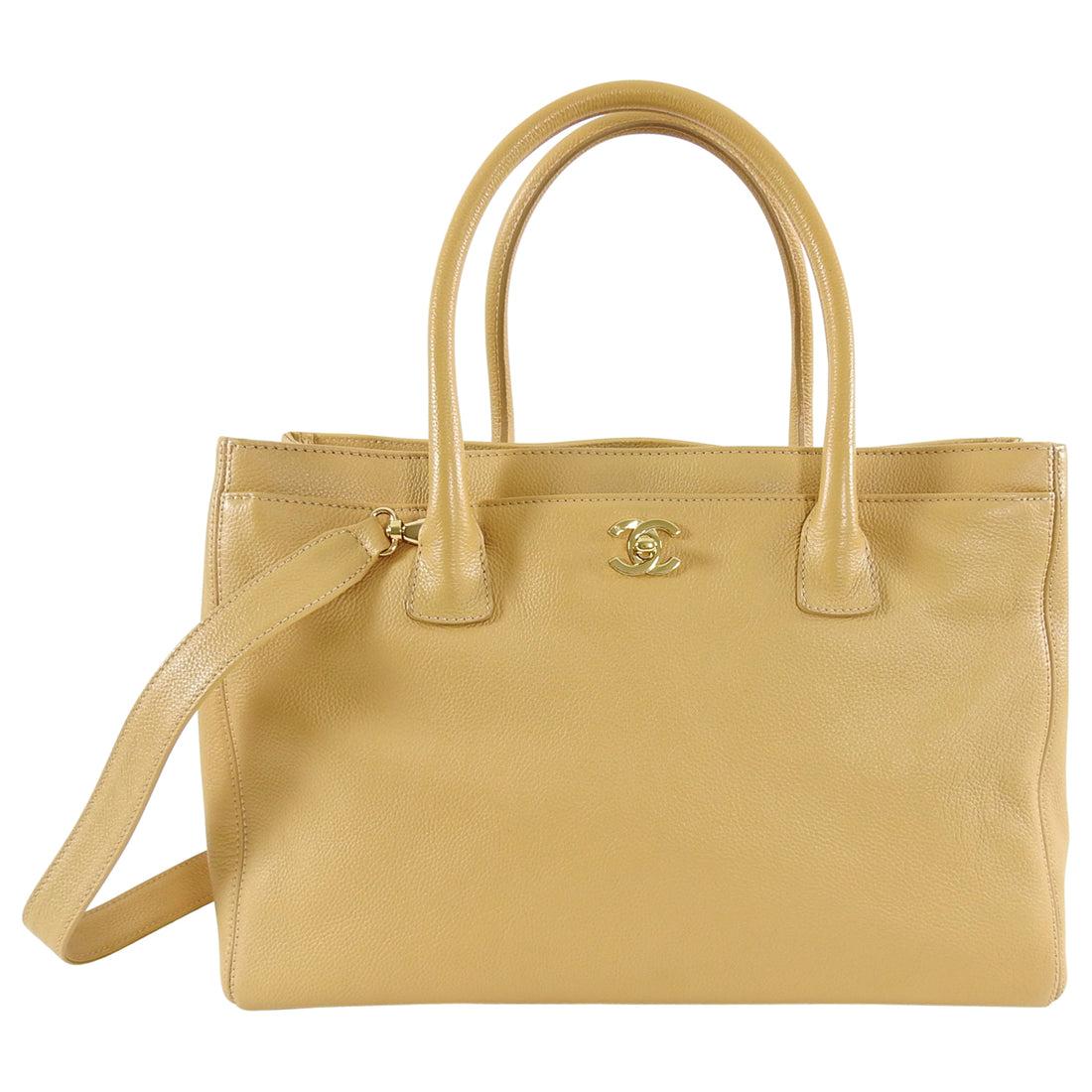 Chanel Beige Leather Executive Cerf Tote Bag