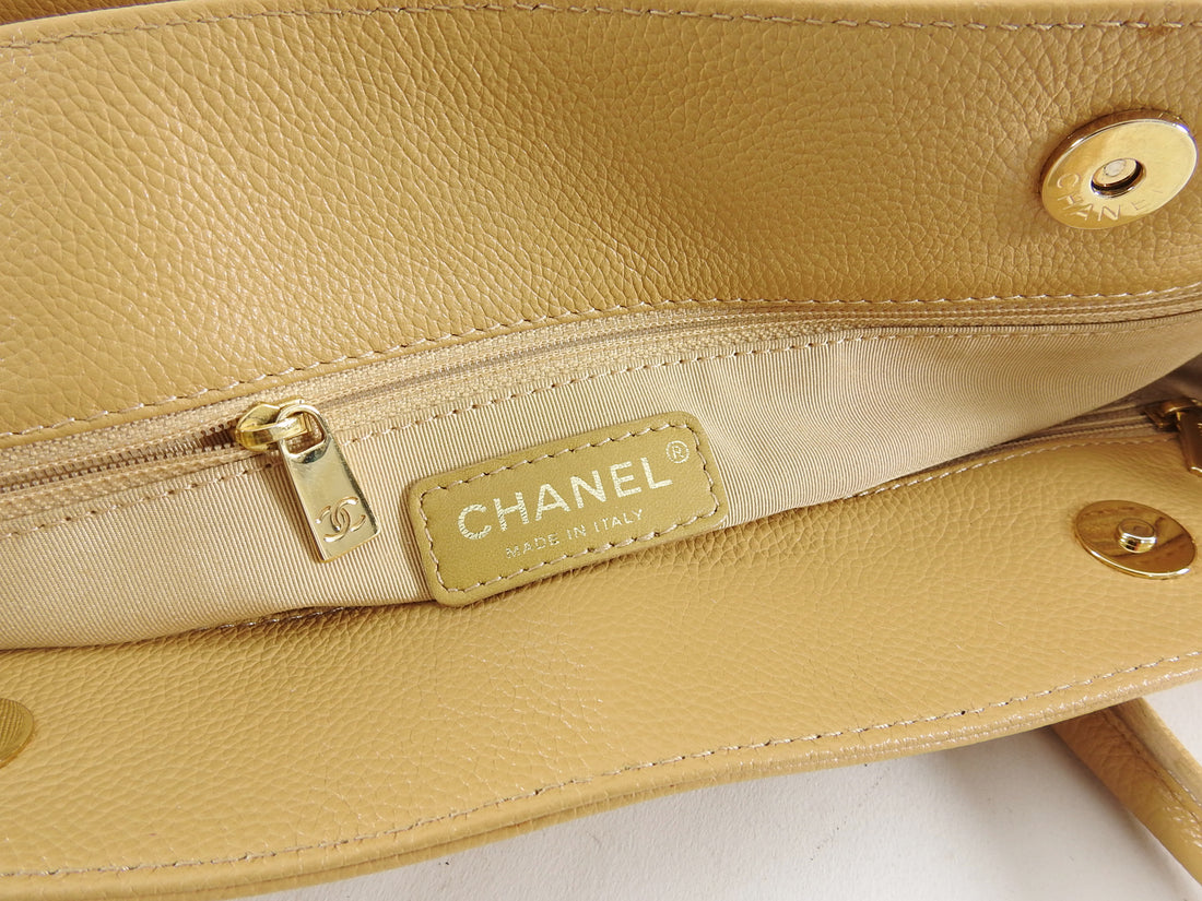 Chanel Beige Leather Executive Cerf Tote Bag – I MISS YOU