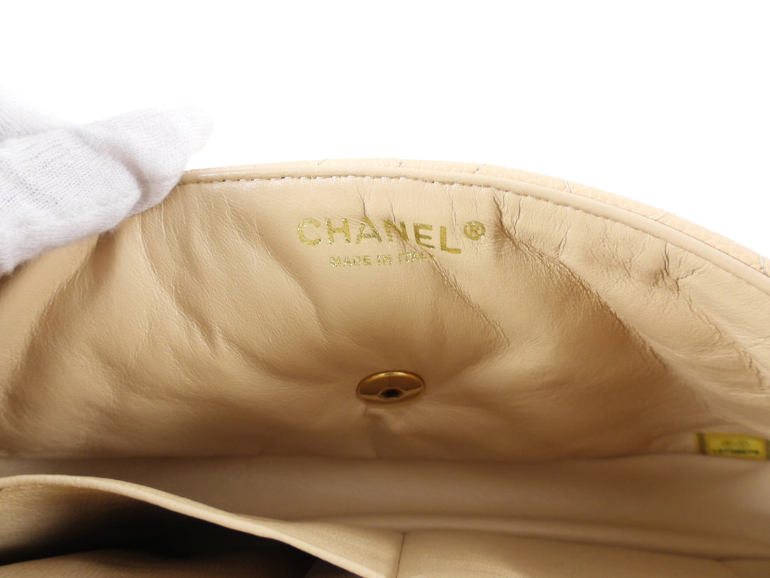 Chanel Beige Caviar Leather East West Small Classic Flap Bag – I MISS YOU  VINTAGE
