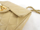 Chanel Vintage 1989 Beige Mini Classic Flap Crossbody Bag