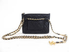 Chanel 22S Black Caviar Gold Logo Chain Belt Bag