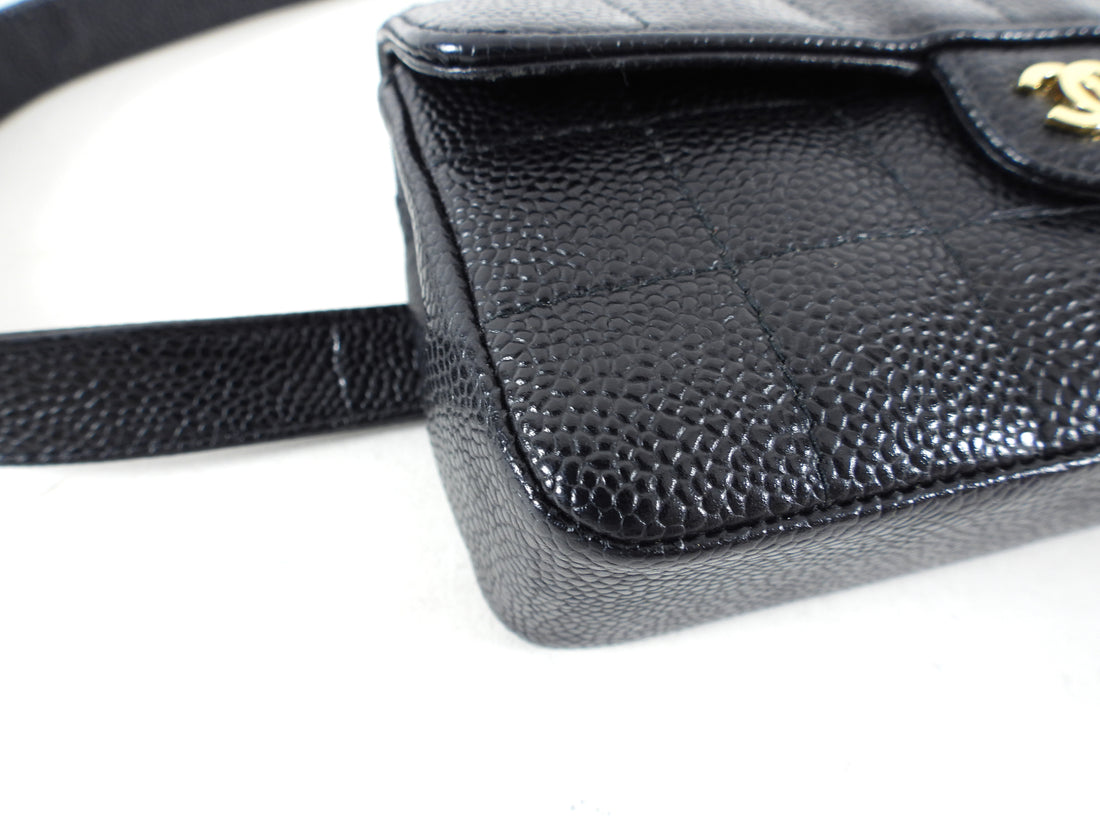 chanel waist belt bag black