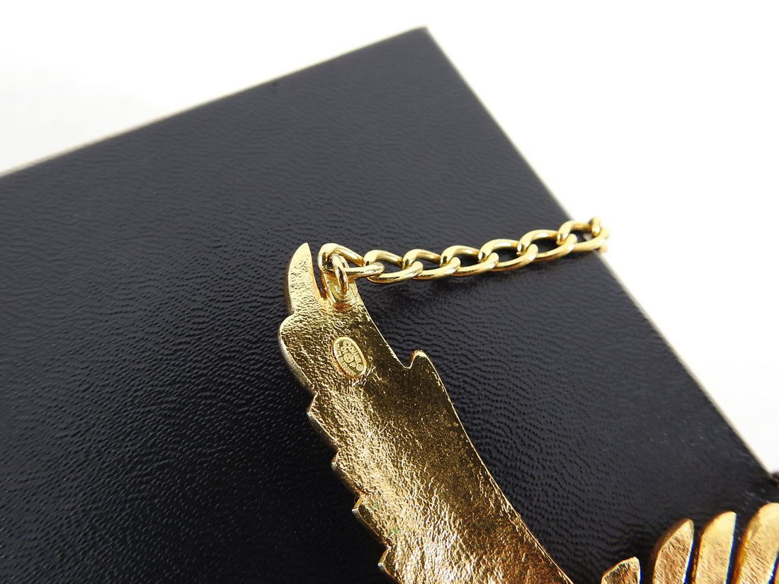 Chanel Vintage 2001 Spring Jewelled Eagle CC Drop Necklace